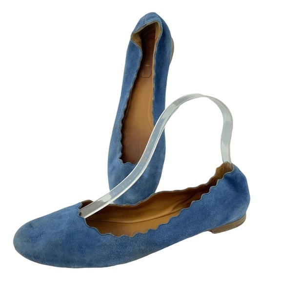 Chloè blue Lauren suede ballerina flats size 37 - Picture 1 of 5